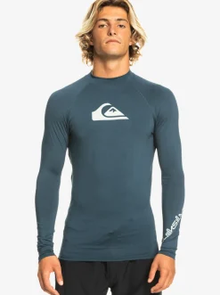 Quiksilver All Time Long Sleeve Upf 50 Rashguard Navy Blazer Heather Discount
