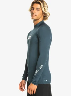Quiksilver All Time Long Sleeve Upf 50 Rashguard Navy Blazer Heather Discount