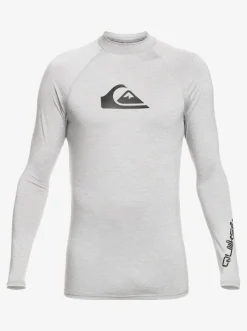 Quiksilver All Time Long Sleeve Upf 50 Rashguard Sleet Heather Hot