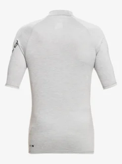 Quiksilver All Time Short Sleeve Upf 50 Rashguard Sleet Heather Clearance