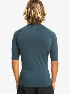 Quiksilver All Time Short Sleeve Upf 50 Rashguard Navy Blazer Heather Store