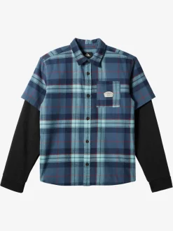 Quiksilver Boy'S 8-16 Check This Up Oversized Long Sleeve Shirt Naval Academy Check This Up Ls Discount