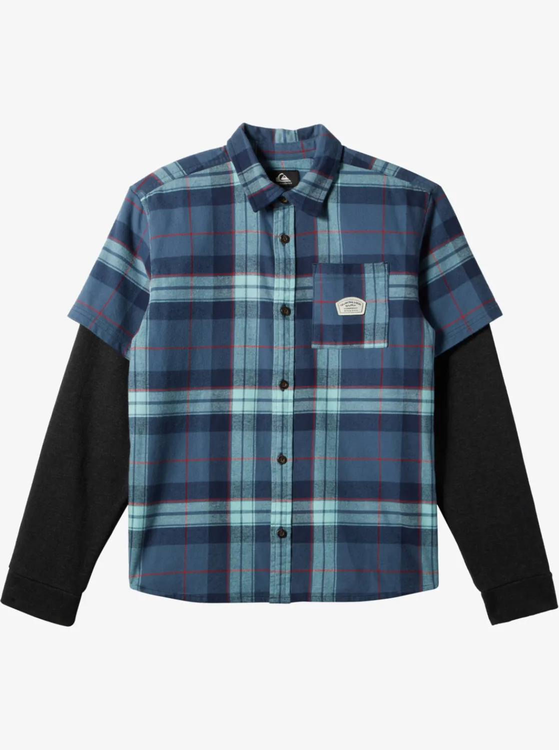 Quiksilver Boy'S 8-16 Check This Up Oversized Long Sleeve Shirt Naval Academy Check This Up Ls Discount