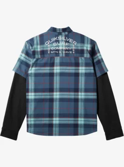 Quiksilver Boy'S 8-16 Check This Up Oversized Long Sleeve Shirt Naval Academy Check This Up Ls Discount
