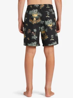 Quiksilver Boy'S 8-16 Everyday Mix Vl 15Nb Elastic Waist Shorts Black Palm Spritz Fashion