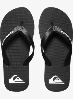 Quiksilver Boy'S 8-16 Molokai Flip-Flops Black/Black/White Best