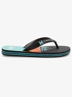 Quiksilver Boy'S 8-16 Molokai Flip-Flops Black/Orange/Green Sale