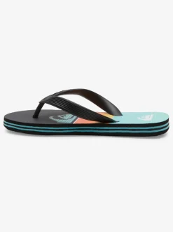 Quiksilver Boy'S 8-16 Molokai Flip-Flops Black/Orange/Green Sale