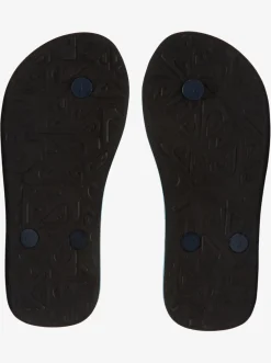 Quiksilver Boy'S 8-16 Molokai Flip-Flops Black/Green/Blue New