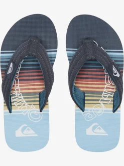 Quiksilver Boy'S 8-16 Molokai Layback Sandals Blue 4 New