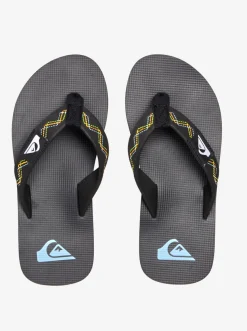 Quiksilver Boy'S 8-16 Molokai Stitchy Sandals Black/Black/Green Cheap