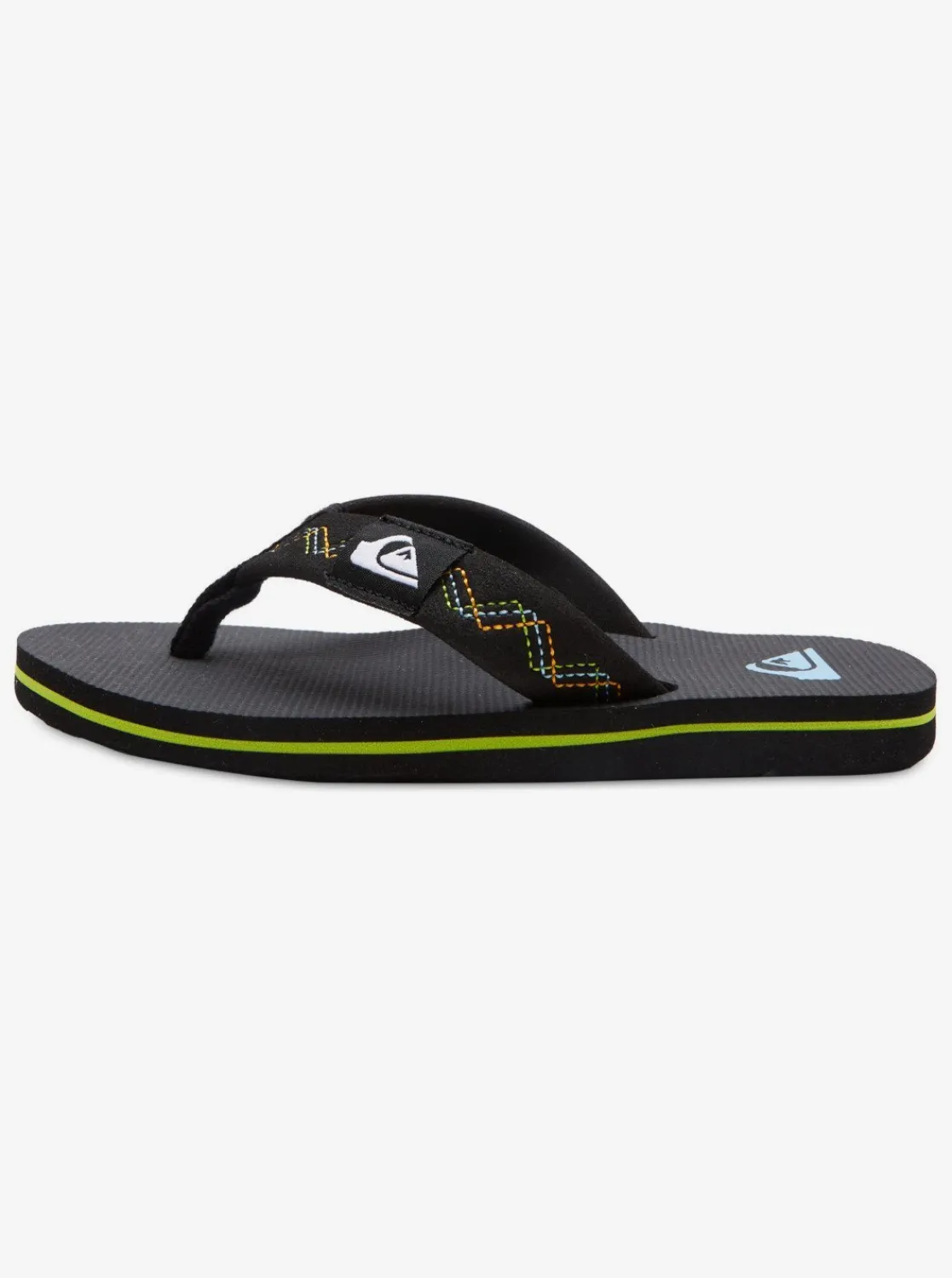 Quiksilver Boy'S 8-16 Molokai Stitchy Sandals Black/Black/Green Cheap