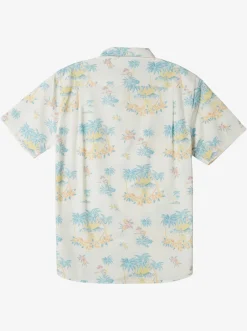 Quiksilver Boy'S 8-16 Palm Spritz Short Sleeve Woven Shirt Snow White Palm Spritz Outlet