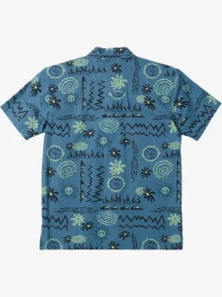 Quiksilver Boy'S 8-16 Radical Times Short Sleeve Woven Shirt Agean Blue Radical Times Ss Online