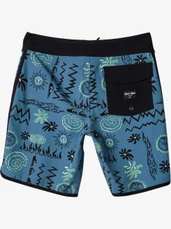 Quiksilver Boy'S 8-16 Surfsilk Radical Scallop 16 Boardshorts Aegean Blue Hot