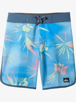 Quiksilver Boy'S 8-16 Surfsilk Scallop 17" Boardshorts Azure Blue Clearance
