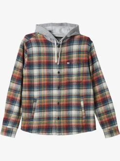 Quiksilver Briggs Hooded Flannel Long Sleeve Top Mineral Red Briggs Flannel Best