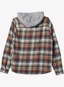 Quiksilver Briggs Hooded Flannel Long Sleeve Top Mineral Red Briggs Flannel Best