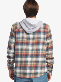 Quiksilver Briggs Hooded Flannel Long Sleeve Top Mineral Red Briggs Flannel Best