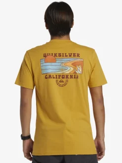 Quiksilver Ca Point Breaks T-Shirt Mustard Sale