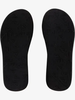 Quiksilver Carver Suede Leather Sandals Solid Black Outlet