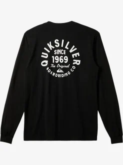Quiksilver Circled Script Long Sleeve T-Shirt Black Fashion