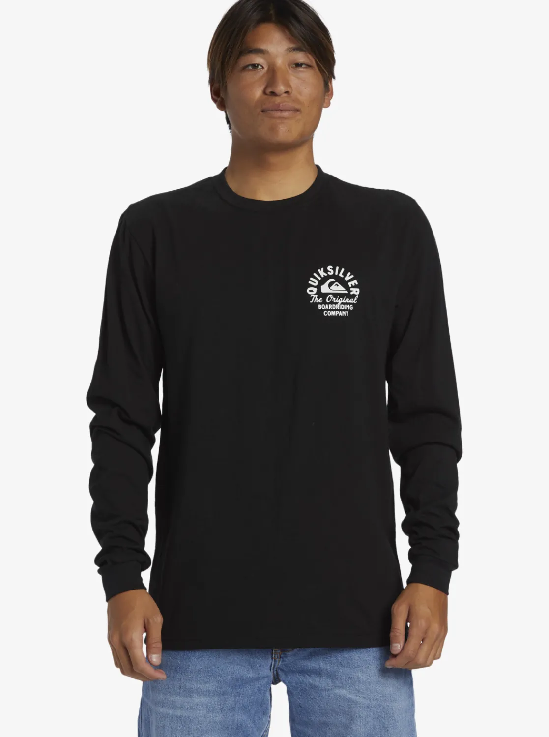 Quiksilver Circled Script Long Sleeve T-Shirt Black Fashion