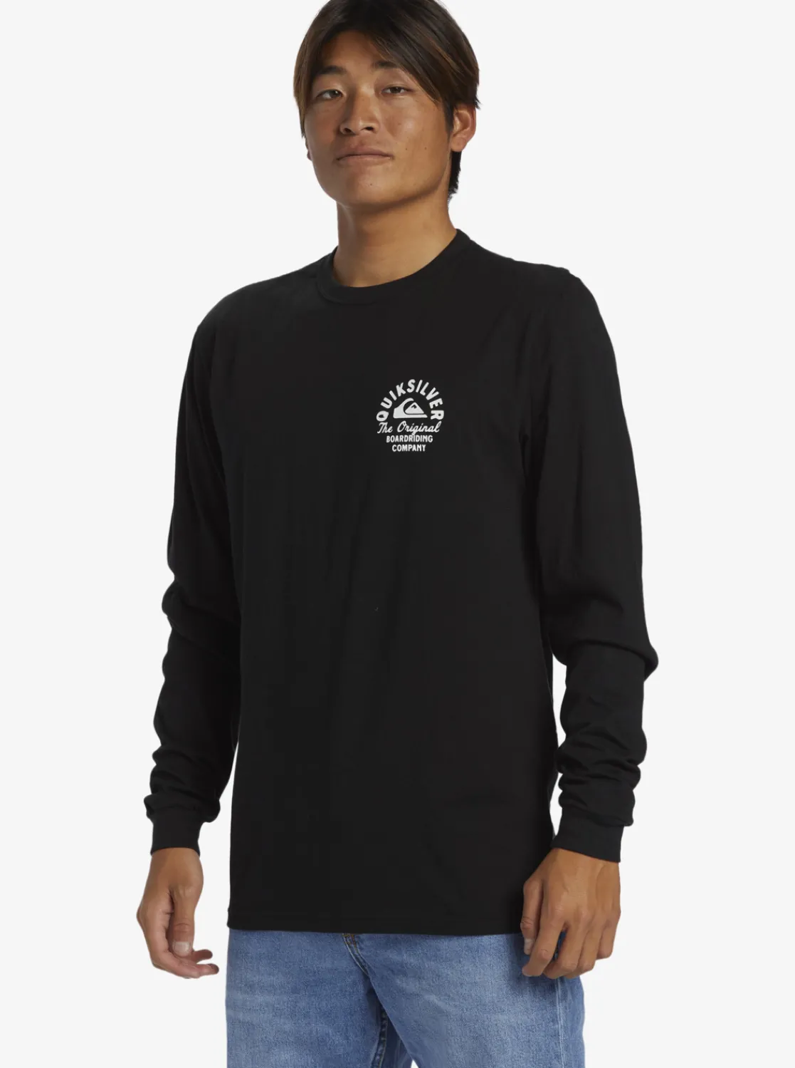 Quiksilver Circled Script Long Sleeve T-Shirt Black Fashion