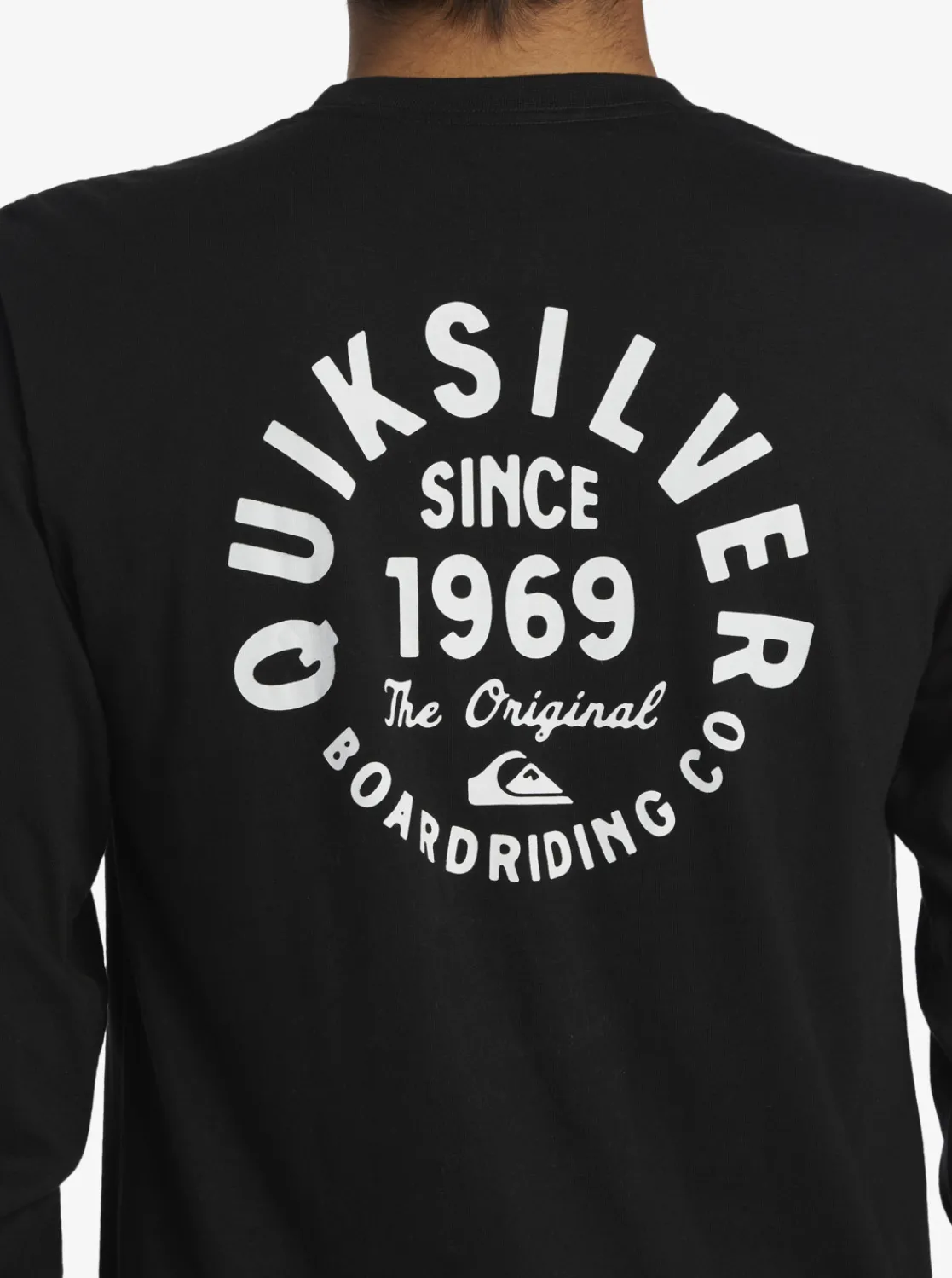 Quiksilver Circled Script Long Sleeve T-Shirt Black Fashion