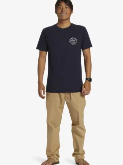 Quiksilver Circled Script T-Shirt Navy Blazer Outlet