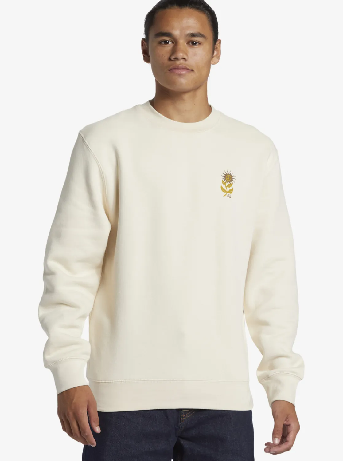 Quiksilver E Peace Out Crew Neck Sweatshirt Birch Hot