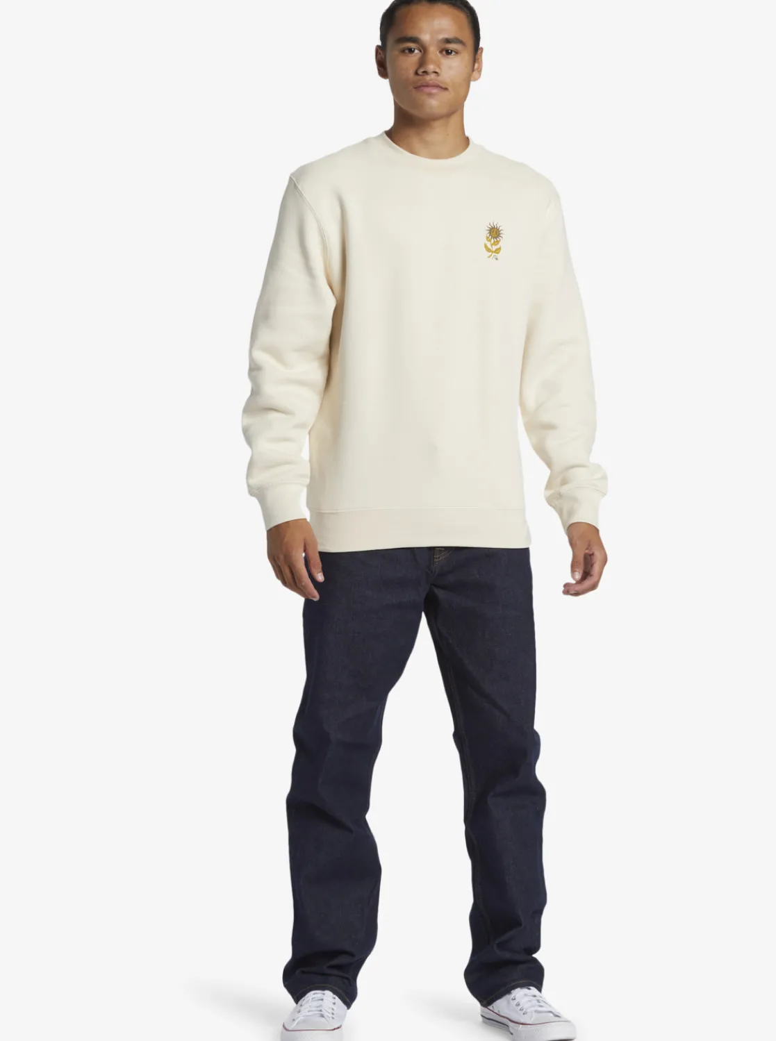 Quiksilver E Peace Out Crew Neck Sweatshirt Birch Hot