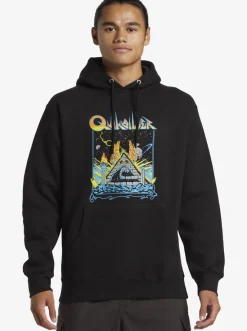 Quiksilver E Rockin Hoodie Pullover Sweatshirt Black Cheap