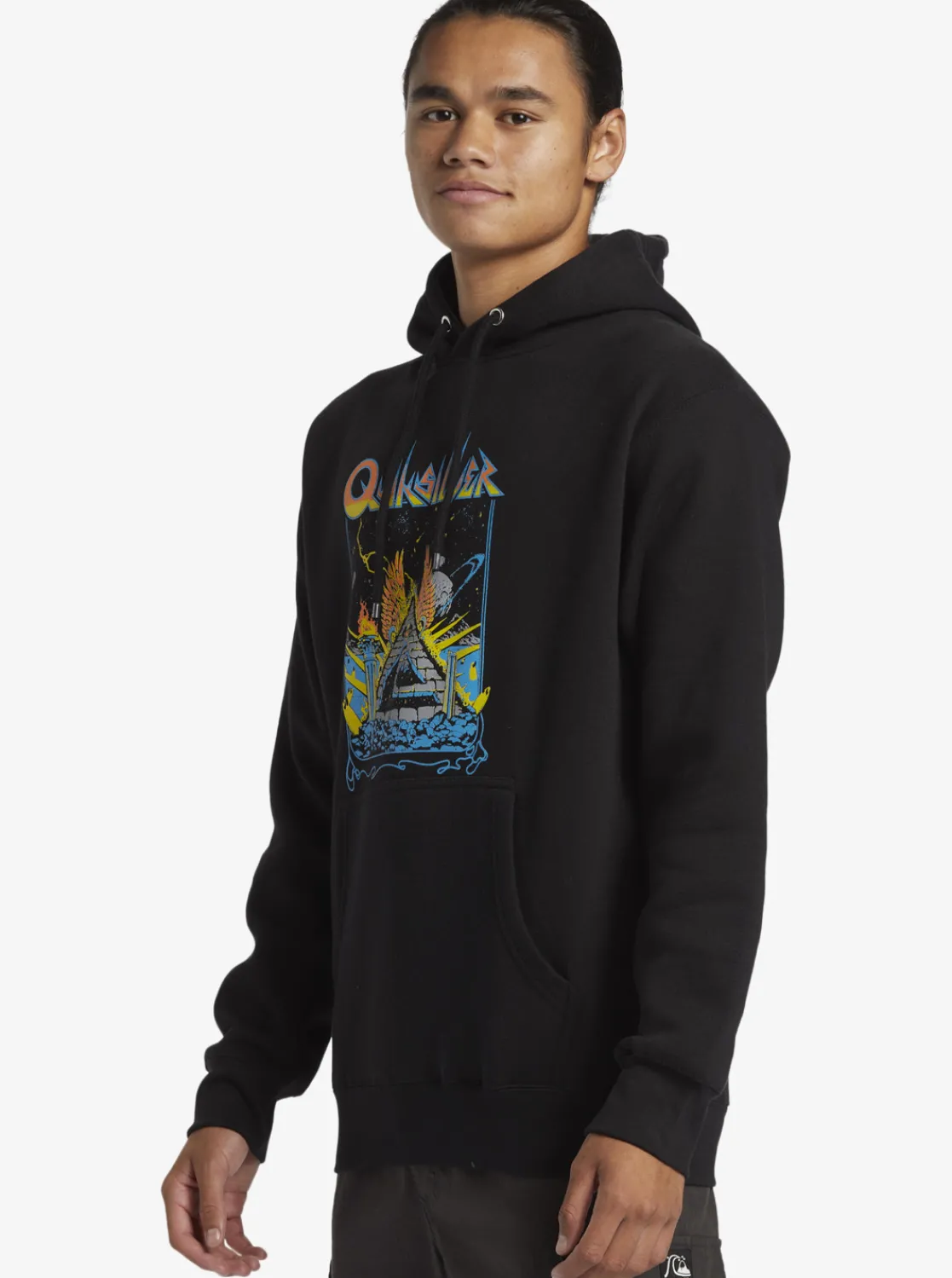 Quiksilver E Rockin Hoodie Pullover Sweatshirt Black Cheap