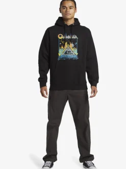 Quiksilver E Rockin Hoodie Pullover Sweatshirt Black Cheap