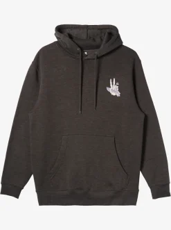 Quiksilver E Rockin Hoodie Pullover Sweatshirt Charcoal Heather Cheap