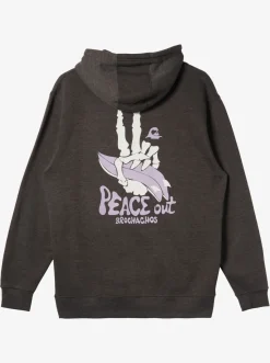 Quiksilver E Rockin Hoodie Pullover Sweatshirt Charcoal Heather Cheap