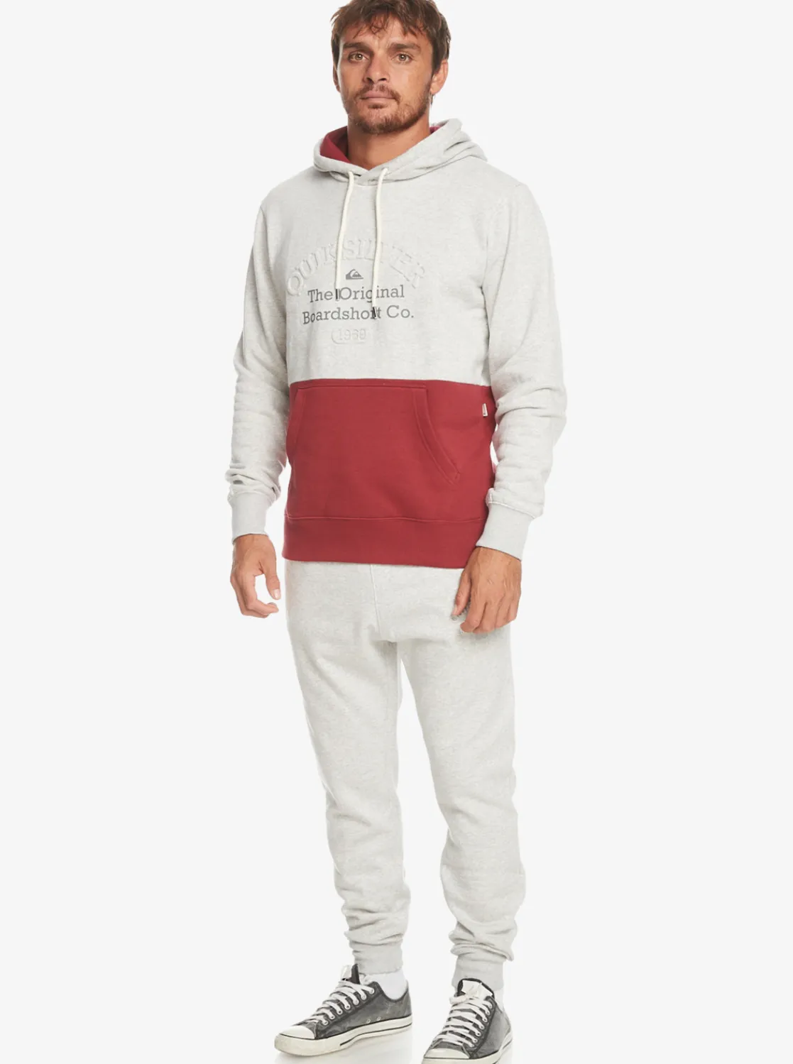 Quiksilver Emboss Hoodie Light Grey Heather Outlet