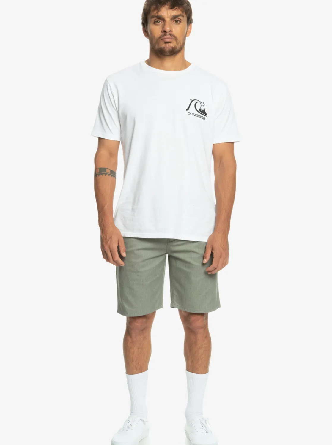 Quiksilver Everyday Union Stretch Chino 20" Shorts Light Grey Heather Shop