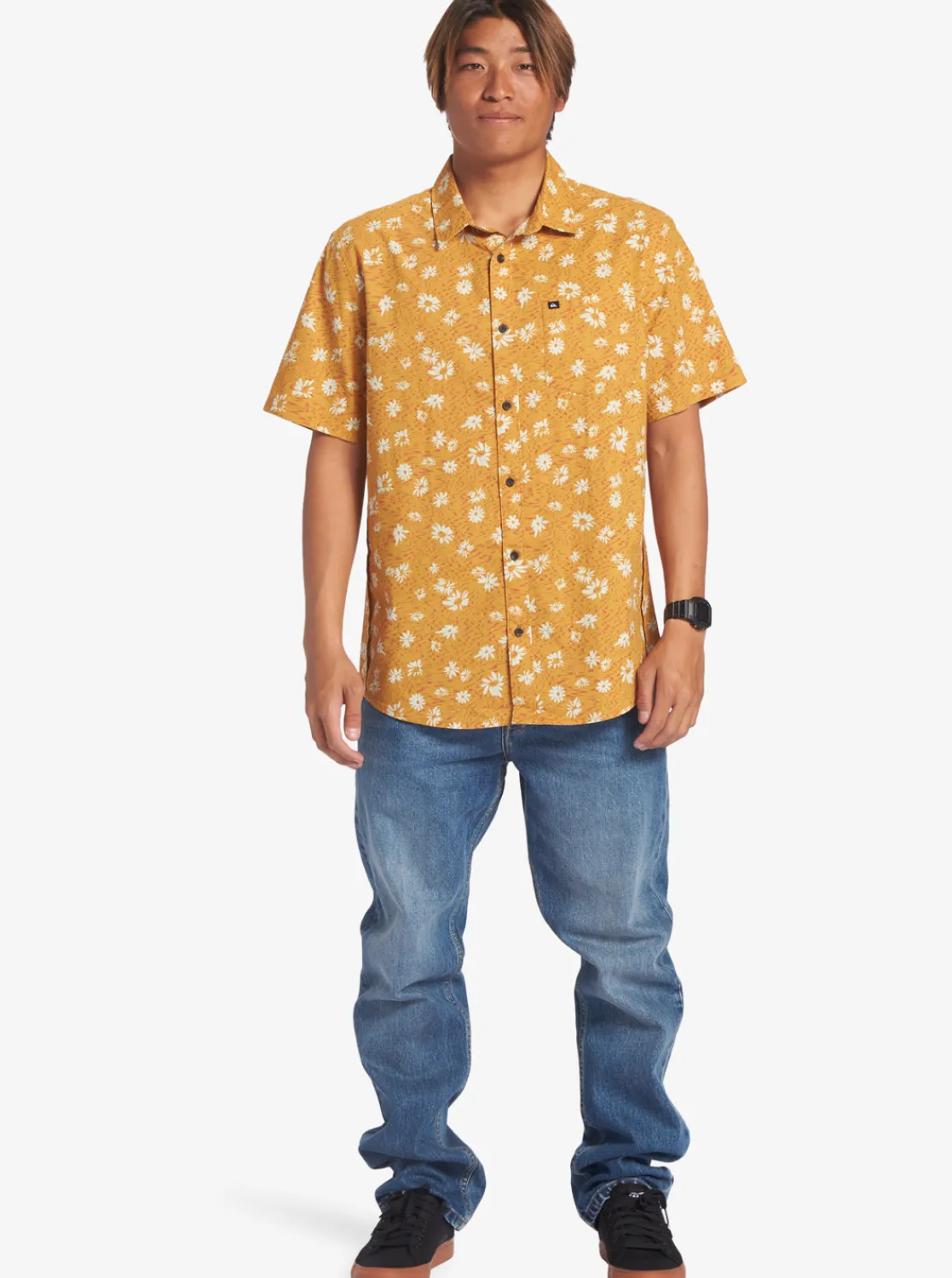 Quiksilver Future Hippie Short Sleeve Woven Shirt Mustard Future Hippy Discount