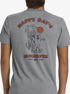 Quiksilver Happy Days Mod T-Shirt Medium Grey Heather Clearance