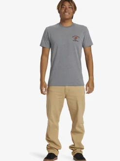 Quiksilver Happy Days Mod T-Shirt Medium Grey Heather Clearance