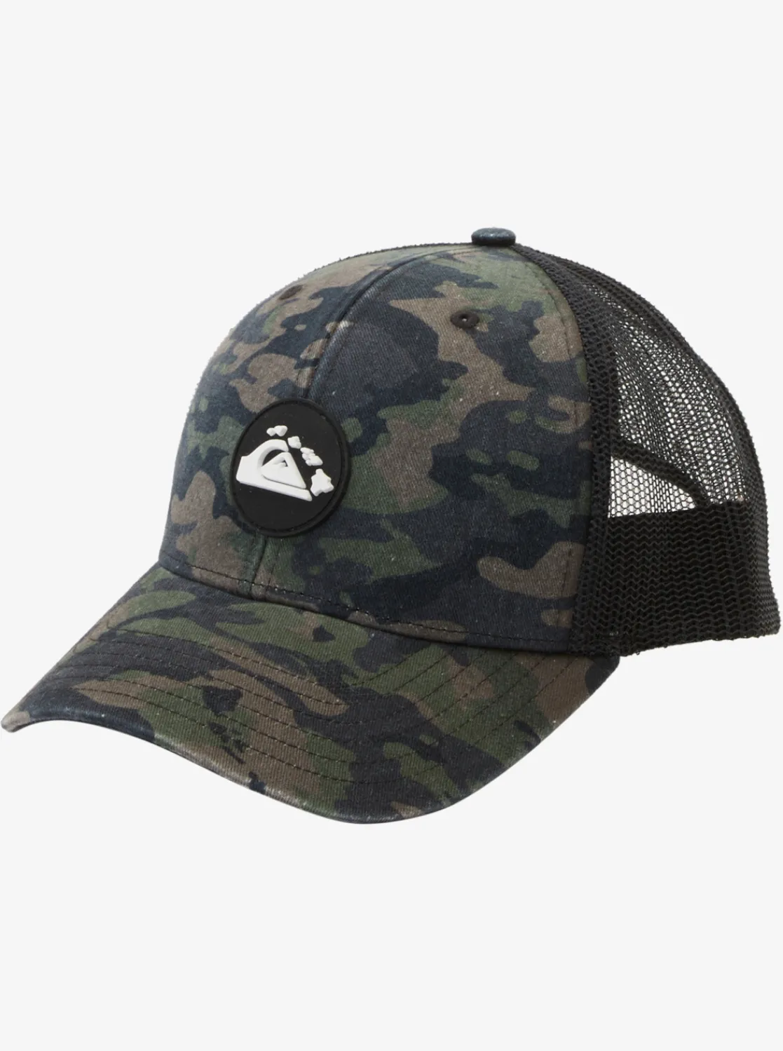 Quiksilver Hawaii Islands Camo Trucker Hat Thyme Clearance