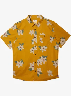 Quiksilver Hawaii Lei Day Woven Hawaiian Shirt Mustard Cheap