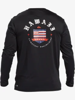 Quiksilver Hawaii Royalty Upf 50 Long Sleeve Surf Tee Black Cheap