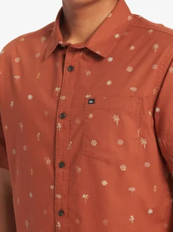 Quiksilver Heat Wave Short Sleeve Woven Shirt Baked Clay Heat Waves Cheap