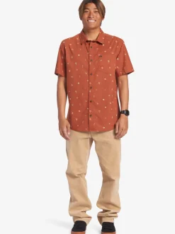 Quiksilver Heat Wave Short Sleeve Woven Shirt Baked Clay Heat Waves Cheap