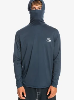 Quiksilver Heritage Upf 50 Long Sleeve Surf Tee Midnight Navy Heather Shop