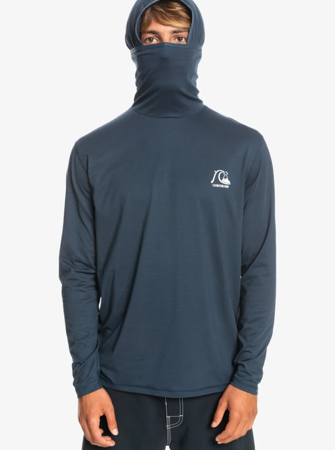 Quiksilver Heritage Upf 50 Long Sleeve Surf Tee Midnight Navy Heather Shop