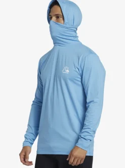 Quiksilver Heritage Upf 50 Long Sleeve Surf Tee Azure Blue Clearance
